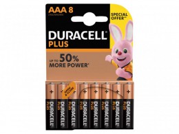 Duracell AAA Cell Plus Power RO3A/LR0 Batteries (Pack 8) £7.49